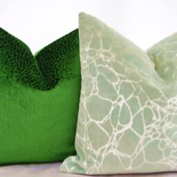 Green Pillow Cover, Green Velvet Cover, Mint Cover, Silver Cover - thumbnail 3