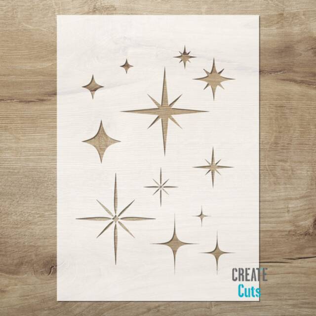 Sparkling Stars Stencil/Set Of For Wall/Furniture/Fabric Decor - image 1