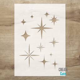 Sparkling Stars Stencil/Set Of For Wall/Furniture/Fabric Decor - thumbnail 1
