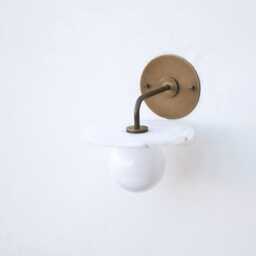 Wall Sconce Light, With Alabaster Shade, Light White Glass Mini - Ul Listed, No.0005 - thumbnail 2