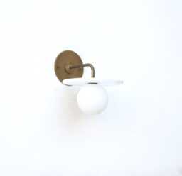 Wall Sconce Light, With Alabaster Shade, Light White Glass Mini - Ul Listed, No.0005 - thumbnail 1