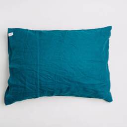 Linen Pillowcases, 100% European Linen, Atlantic Blue, Envelope Closure, Oeko-Tex Certified, Us/ Eu/ Custom Sizes, Sold As A Pair - thumbnail 3