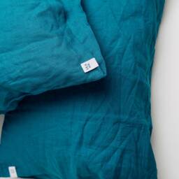 Linen Pillowcases, 100% European Linen, Atlantic Blue, Envelope Closure, Oeko-Tex Certified, Us/ Eu/ Custom Sizes, Sold As A Pair - thumbnail 2