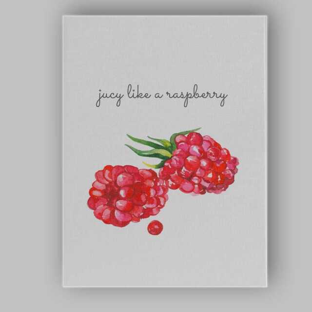 Minimalist Watercolour Raspberry Kitchen Quote Canvas Wall Art Print Decor Picture Ready To Hang - image 1