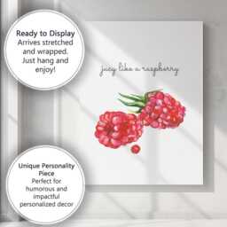 Minimalist Watercolour Raspberry Kitchen Quote Canvas Wall Art Print Decor Picture Ready To Hang - thumbnail 3