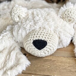 White Polar Bear Rug in Faux Fur For Mountain Nursery Decor - thumbnail 3