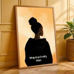 Afrocentric Woman Art Print Black Girl Empowerment, Boho Decor - Poster Only - thumbnail 3