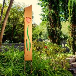 Garden Sculpture Of Wood & Glass - thumbnail 4