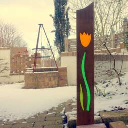 Garden Sculpture Of Wood & Glass - thumbnail 3