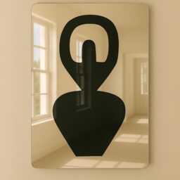x - Large Golden Oracle Mirror Wavy Acrylic Mirror Wiggly Heart Amorphic Retro Object, Wall Art - thumbnail 2