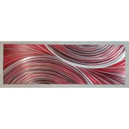 Collide. Modern Abstract Metal Wall Art, Red, Black & Silver, Indoor/Outdoor Decor - thumbnail 3