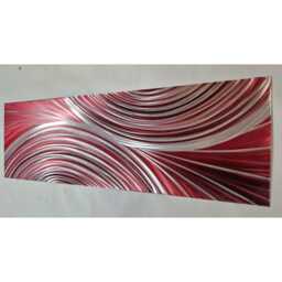 Collide. Modern Abstract Metal Wall Art, Red, Black & Silver, Indoor/Outdoor Decor - thumbnail 4