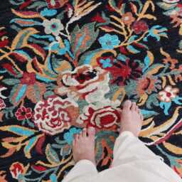 4x6 Afghan Super Kazak Black Trees Of Rug, Brand New Luxury Rug, Medallion Geometric Rug For Living Room - thumbnail 2