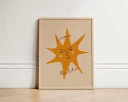 Ciao Bella Print, Nursery Sun Eclectic Art, Illustration Wall Boho Decor, Kids Room, Play Unframed - thumbnail 1