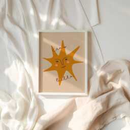 Ciao Bella Print, Nursery Sun Eclectic Art, Illustration Wall Boho Decor, Kids Room, Play Unframed - thumbnail 3