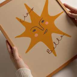 Ciao Bella Print, Nursery Sun Eclectic Art, Illustration Wall Boho Decor, Kids Room, Play Unframed - thumbnail 2