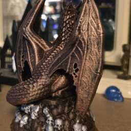 Dragon - Skull Throne Gothic Mythical Ornament Figurine Stunning Detail - thumbnail 3