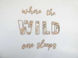 Where The Wild One Sleeps Wooden Sign - Jungle Animal Theme Decoration Children's Bedroom Playroom Wall Art - thumbnail 1