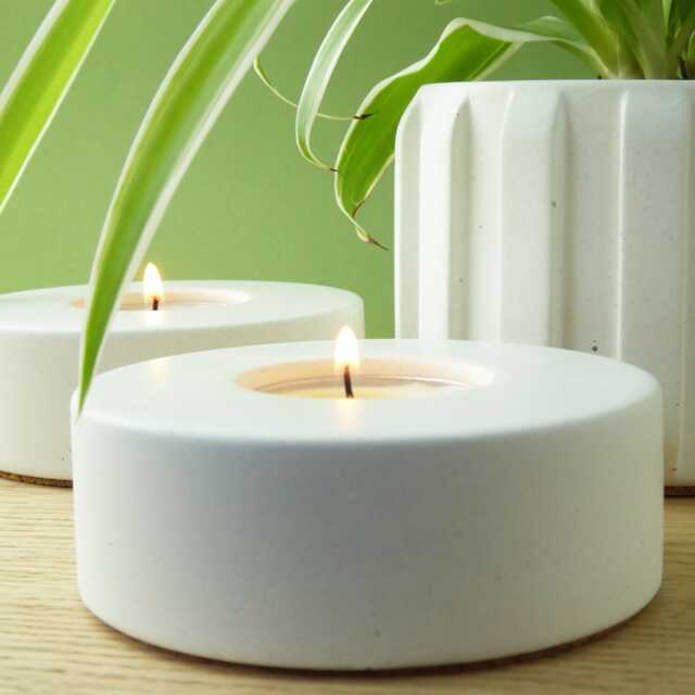Handmade Tea Light Holder Concrete Candle Holder, Minimalist Home Decor - image 1