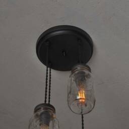 The Farmhouse 4 Light Mason Jar Chandelier - Canning Lamp Modern Rustic Decor Shabby Chic Barn - thumbnail 2