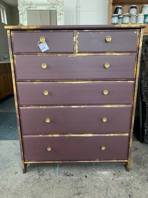 Chest Of Drawers Painted Bespoke Moroccan Geometric Bee Elephant Handles Stencilled - image 1