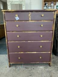 Chest Of Drawers Painted Bespoke Moroccan Geometric Bee Elephant Handles Stencilled - thumbnail 1