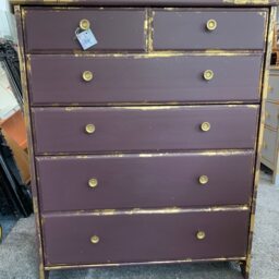 Chest Of Drawers Painted Bespoke Moroccan Geometric Bee Elephant Handles Stencilled - thumbnail 3