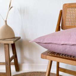 Dusty Pink Linen Cushion Cover, Throw Pillow Cover With Edge, Zipper For Sofa, Decorative - thumbnail 3