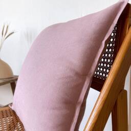 Dusty Pink Linen Cushion Cover, Throw Pillow Cover With Edge, Zipper For Sofa, Decorative - thumbnail 2
