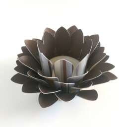 Paper Lotus Lantern -Blue, Brown, Cream Stripe