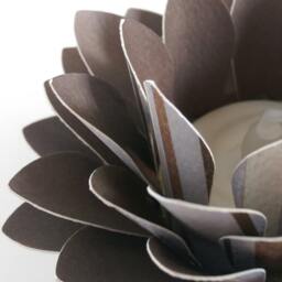 Paper Lotus Lantern -Blue, Brown, Cream Stripe - thumbnail 2