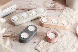 Oval Concrete Tea Light Holder Modern Home Decor, Handmade in Bristol