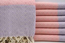 "Turkish Towel, Lilac & Light Pink Towel, Turkish Peshtemal, 40""x67"