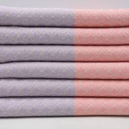 "Turkish Towel, Lilac & Light Pink Towel, Turkish Peshtemal, 40""x67" - thumbnail 2