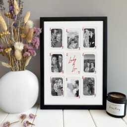 Playing Card Photo Collage Wall Art - Personalised Valentines Gift Boyfriend, Girlfriend - thumbnail 3