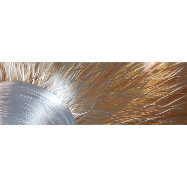 Modern, Abstract, Contemporary Metal Wall Art, Sculpture, 3D Effect, By R Toomer Art. Titled Sunshine. Silver Gold - image 1