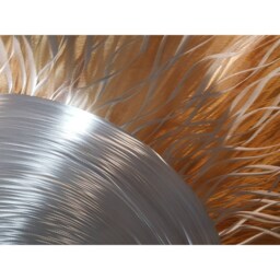 Modern, Abstract, Contemporary Metal Wall Art, Sculpture, 3D Effect, By R Toomer Art. Titled Sunshine. Silver Gold - thumbnail 2