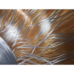 Modern, Abstract, Contemporary Metal Wall Art, Sculpture, 3D Effect, By R Toomer Art. Titled Sunshine. Silver Gold - thumbnail 3