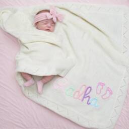 Custom Baby Name Blanket, Personalized Girl Blanket, Baby Blanket With Name, Baby Announcement, Newborn Gift, Baby Shower Gift - thumbnail 1