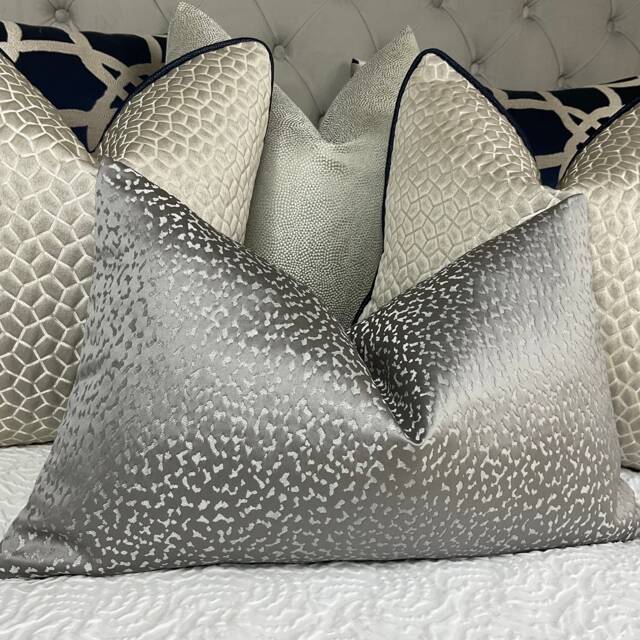 "Luxury Textured, Pillow Sham, Cushion Cover Steel Grey Rectangle Size 12"" X 20" - image 1