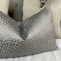 "Luxury Textured, Pillow Sham, Cushion Cover Steel Grey Rectangle Size 12"" X 20" - thumbnail 4