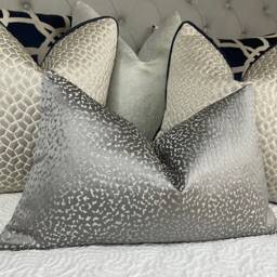 "Handmade Steel Grey Textured Cushion Cover, John Lewis Astar Fabric, 12"" X 20"