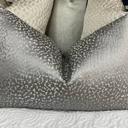 "Luxury Textured, Pillow Sham, Cushion Cover Steel Grey Rectangle Size 12"" X 20" - thumbnail 2