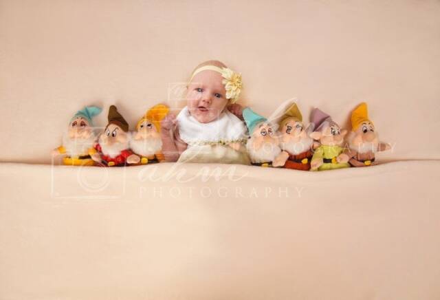 Newborn Digital Backdrop Blanket Seven Dwarfs Snow White Girl Baby Fairy Tale Overhead Above Prop Background Composite Instant Download - image 1