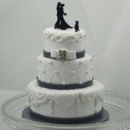 Wedding Cake Mini Replica Custom Ornament - Gift First Anniversary Newlyweds Clay Shop - thumbnail 4