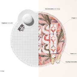 Tassel Fringe Round Beach Towel Mockup - thumbnail 3