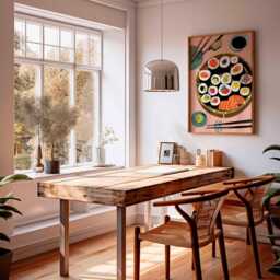 Sushi Poster, Japanese Food Wall Art, Kitchen Decor Print, Roll Modern Dining Room Gift Art - thumbnail 3