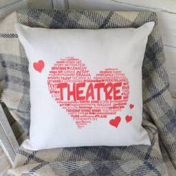 Theatre Cushion, Red Heart, Theatre Lovers, Actors, Performers, Love Gift - thumbnail 2