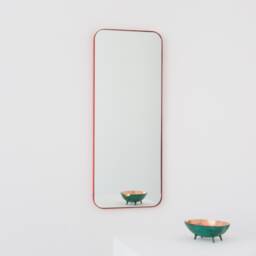 Quadris??? Rectangular Modern Mirror With Red Frame, Customisable - thumbnail 2