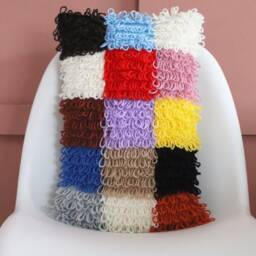 Handmade Crochet Loopy Patchwork Pillow - thumbnail 2